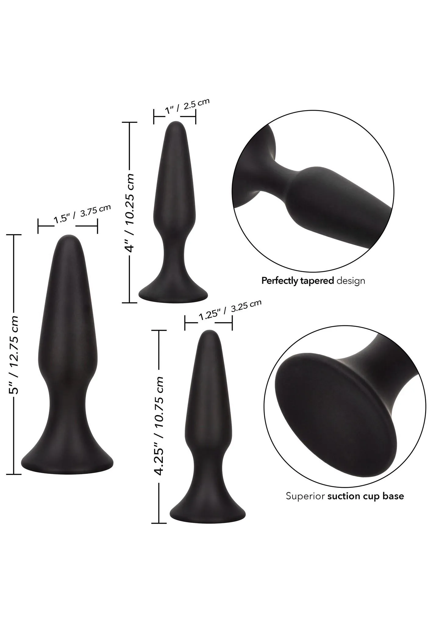 CalExotics Colt Silicone Anal Trainer Kit -, Czarny, 12.7 cm