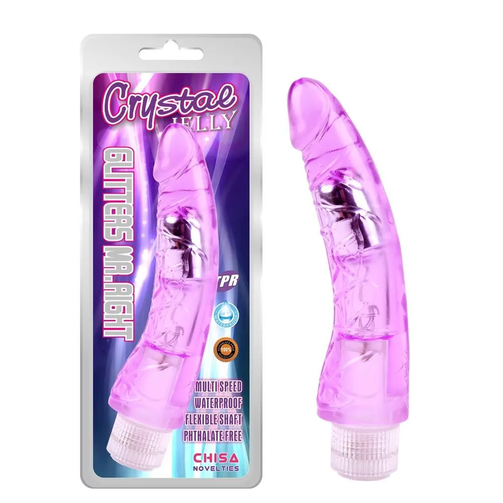 CrystalJELLY Glitters Mr.Right - Wibrator, Fioletowy, 22.5 cm