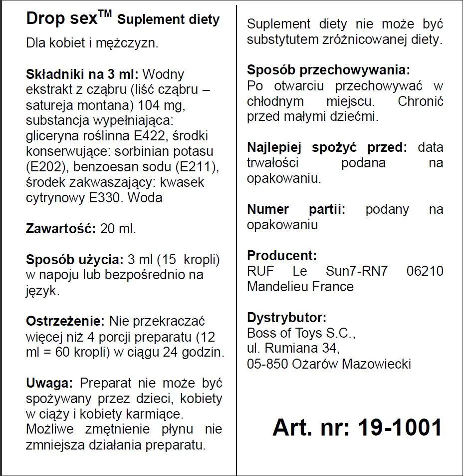 Капли-афродизиак Ruf Drop Sex, 20 мл