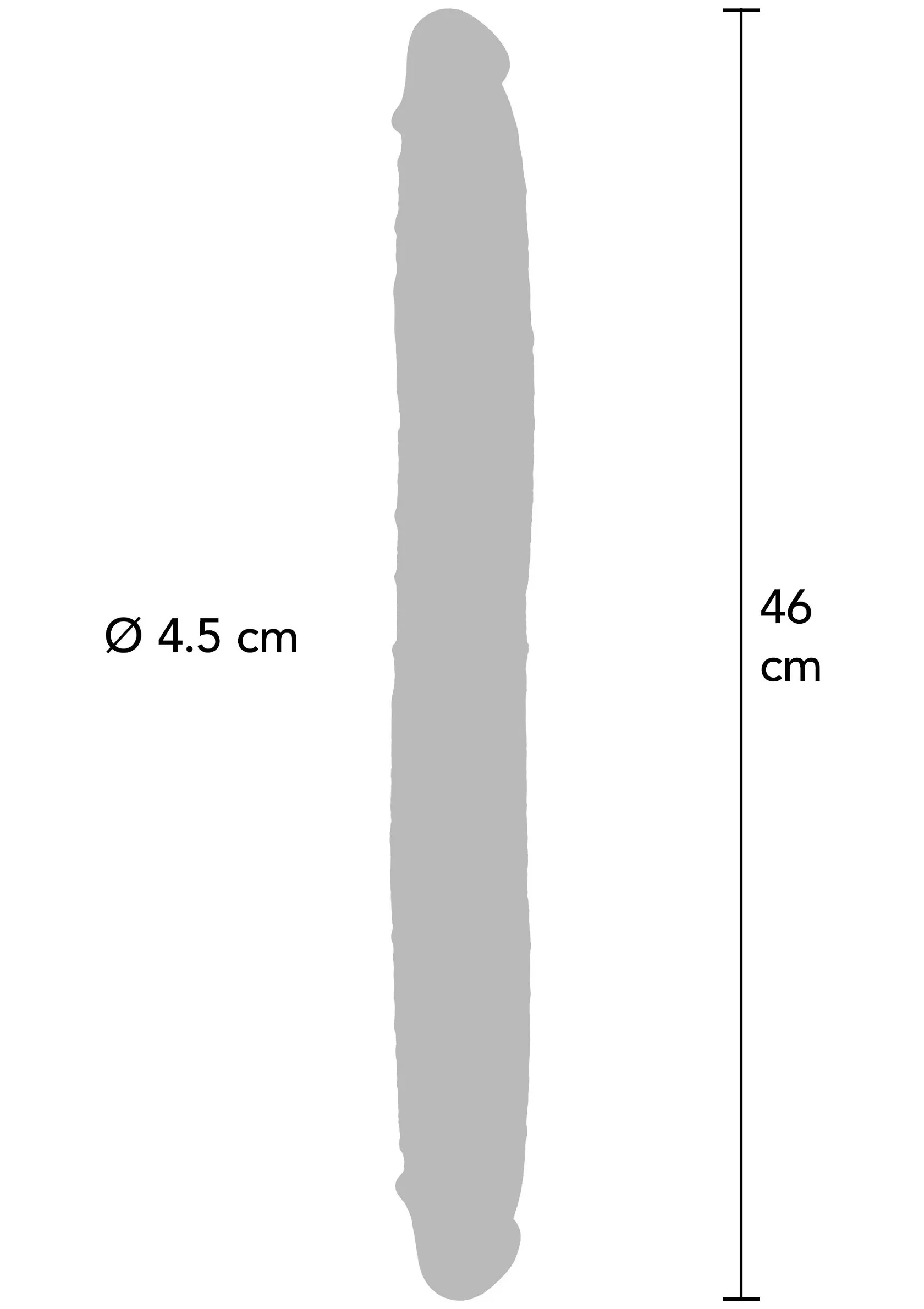Get Real Foreskin Double Dong - Dildo, Brązowy, 46 cm