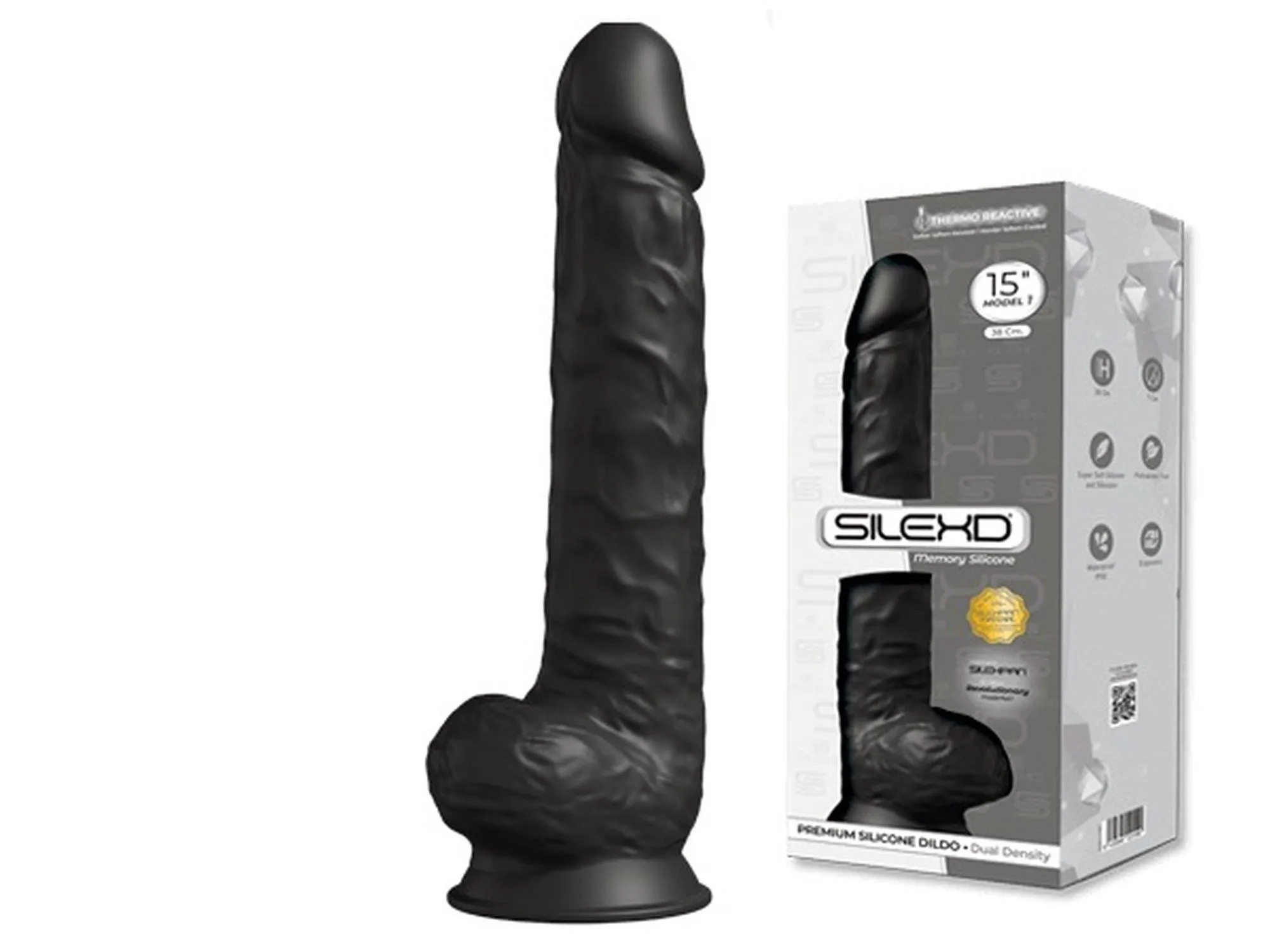Фаллоимитатор SilexD Premium Silicone Dildo Model 1 Size 15, 38 см (черный)