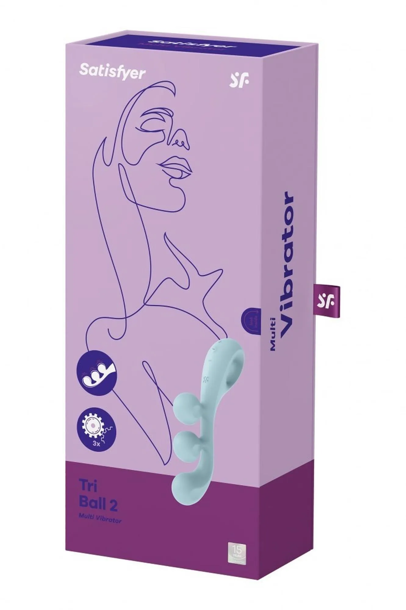 Вібратор для потрійної стимуляції Satisfyer Tri Ball 2, 20,5 см (блакитний)