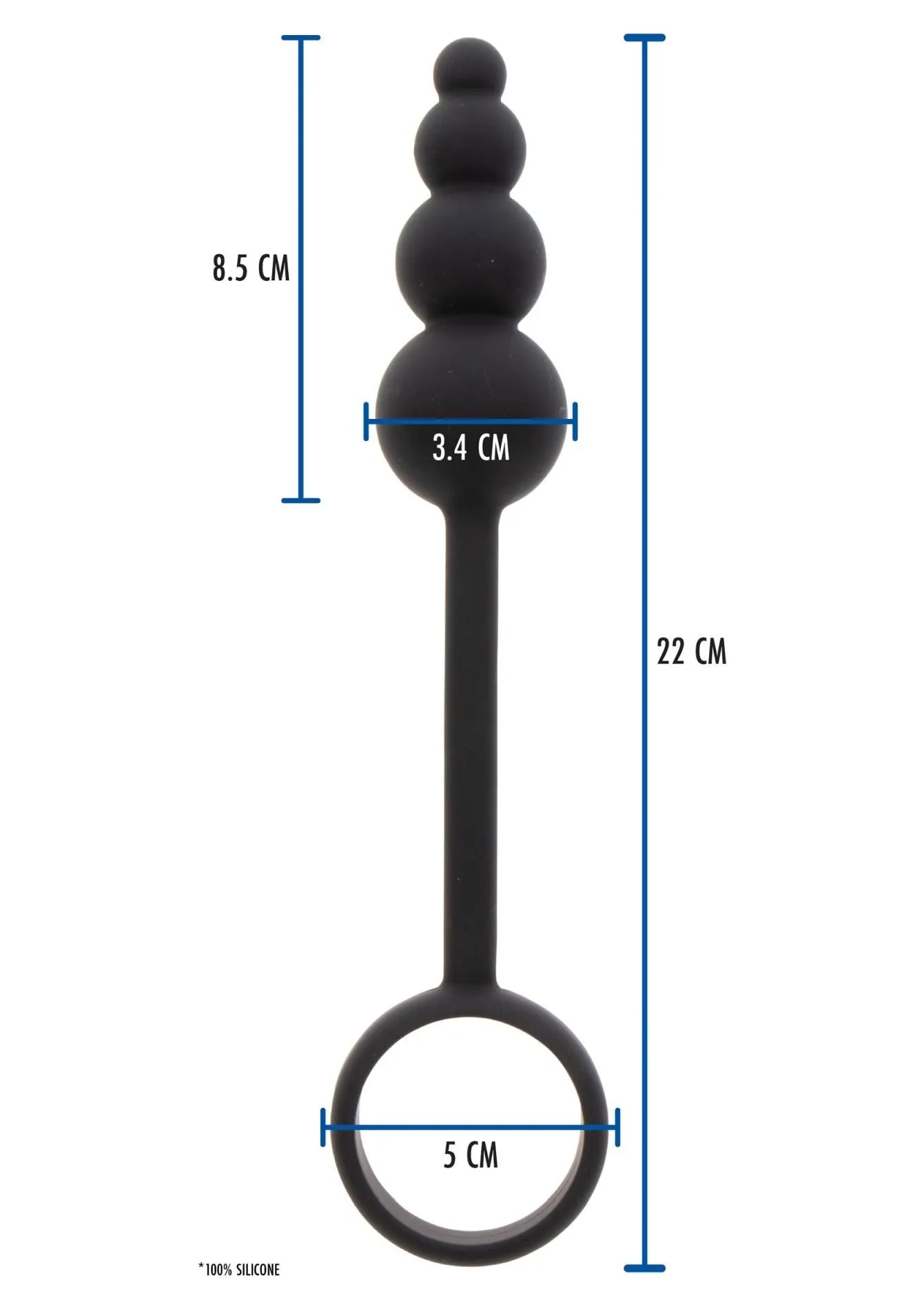 Анальная пробка с эрекционным кольцом ToyJoy Anal Plug & Penis Ring, 22 см (черный)
