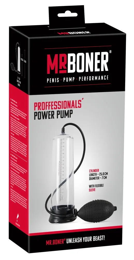 Помпа для пениса Mister Boner Professionals Power Pump, 25 см (прозрачный)