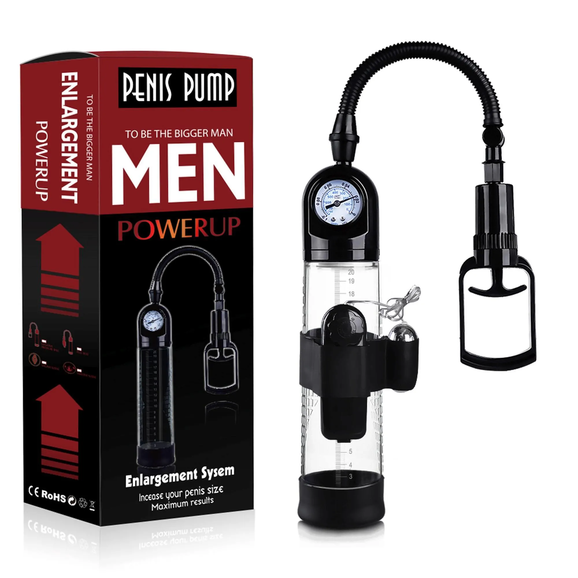 Помпа для пениса B - Series Power Powerpump Master Vibrating (прозрачный)