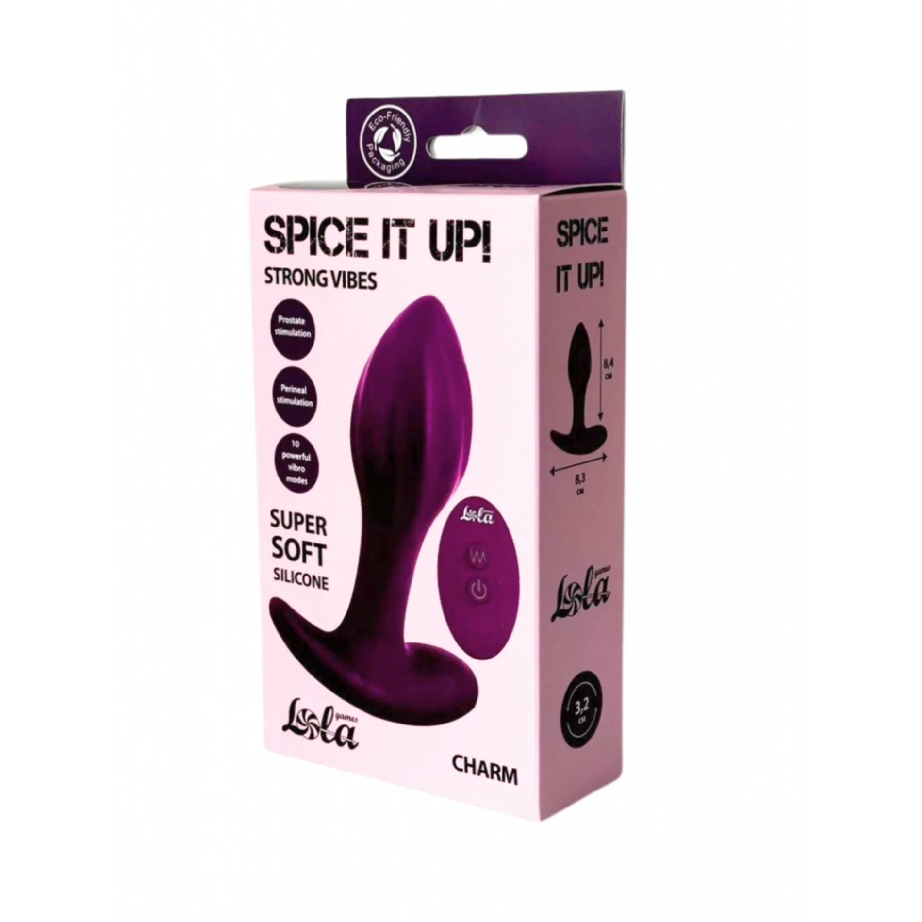 Анальна пробка Lola games Spice It Up Charm, 10.3 см (фіолетовий)