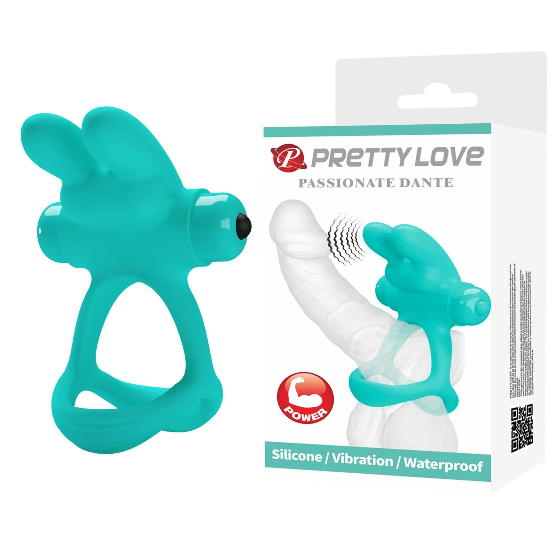 Эрекционное кольцо Pretty Love Passionate Dante, 8,7 см (бирюзовый)