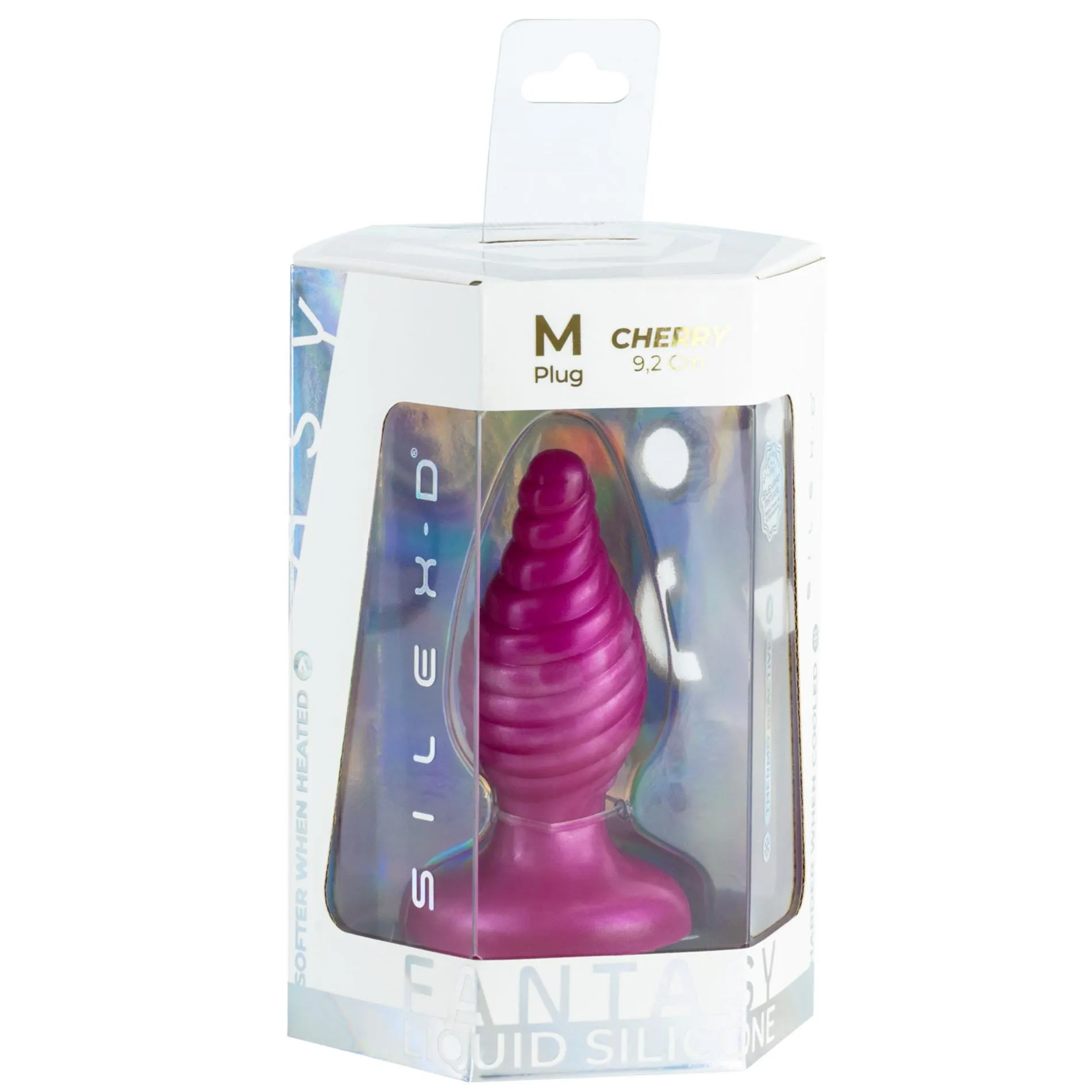 Silexd Cherry Plug - Korek analny, Różowy, 9.2 cm, M