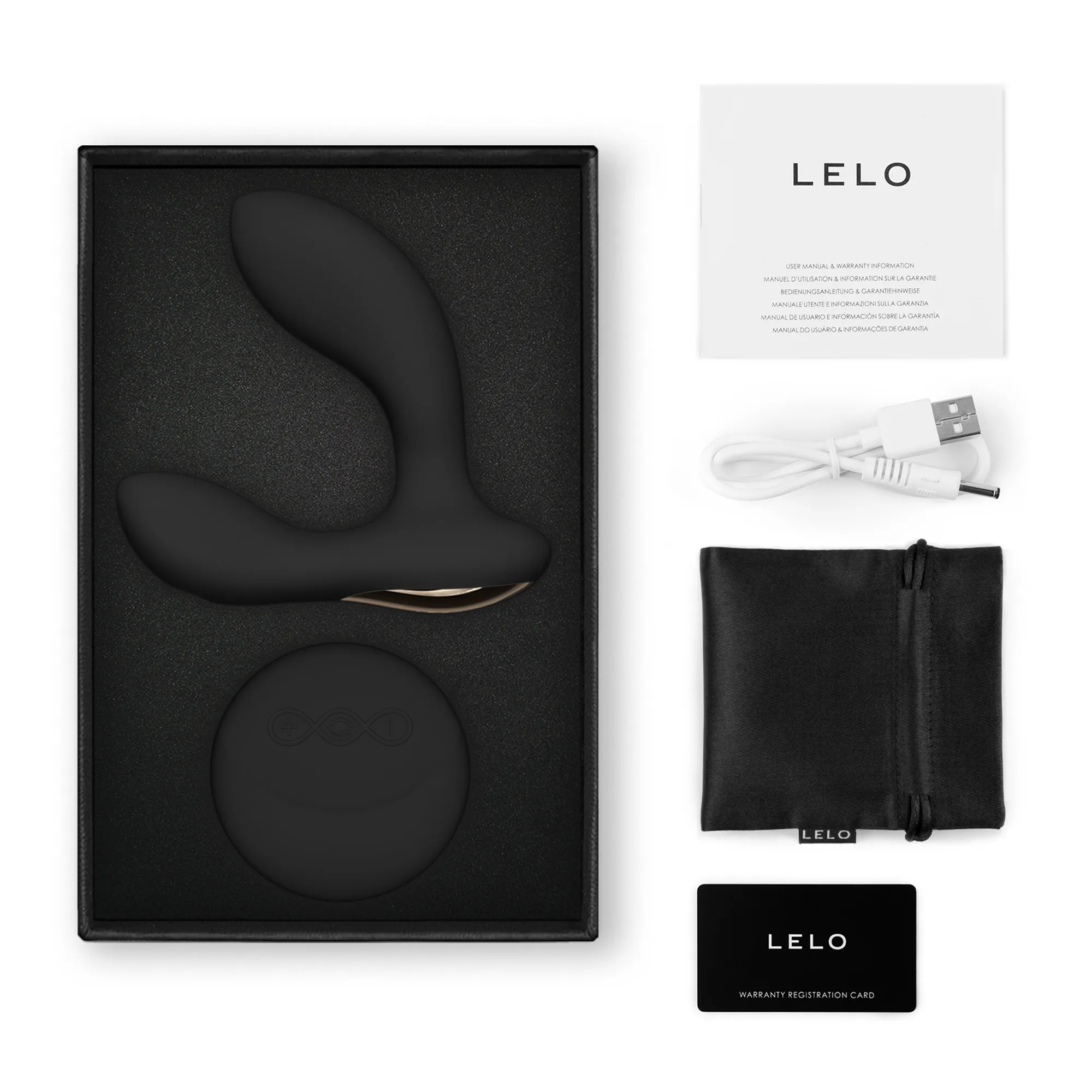 Lelo Hugo 2 Remote - Stymulator prostaty, Czarny, 10, 7 cm