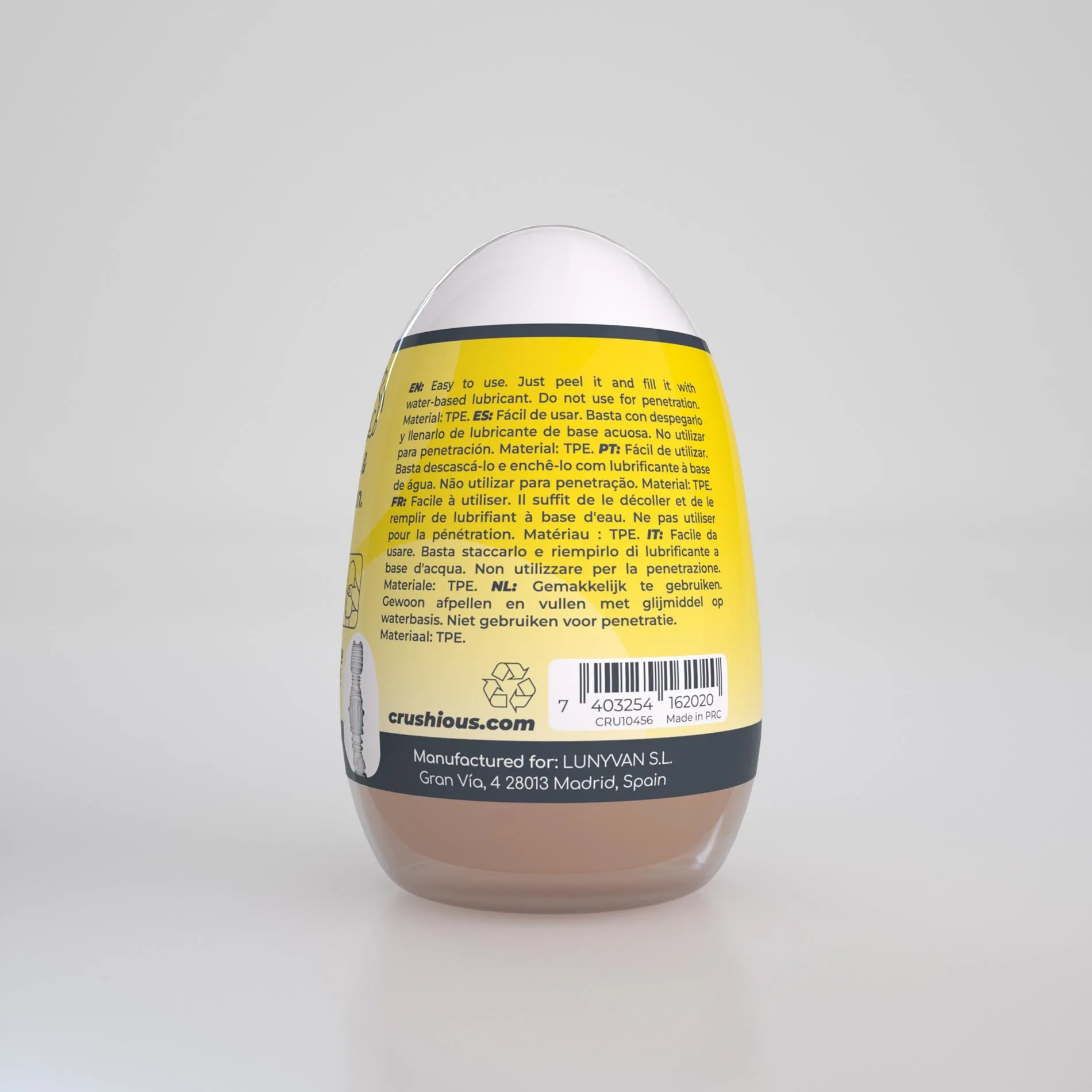 Мастурбатор Crushious Ezy Eggs Anal (тілесний)