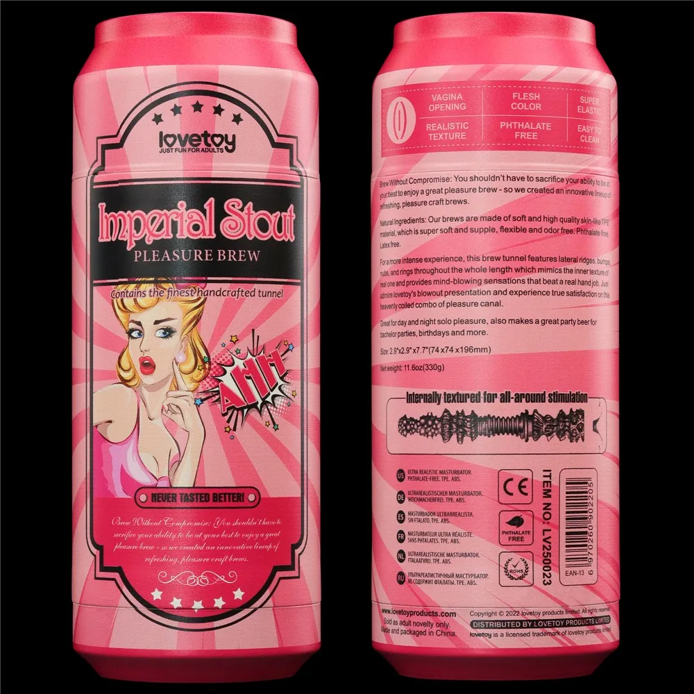 Lovetoy Pleasure Brew Imperial Stout - Masturbator, W kolorze cielistym, 19, 8 cm