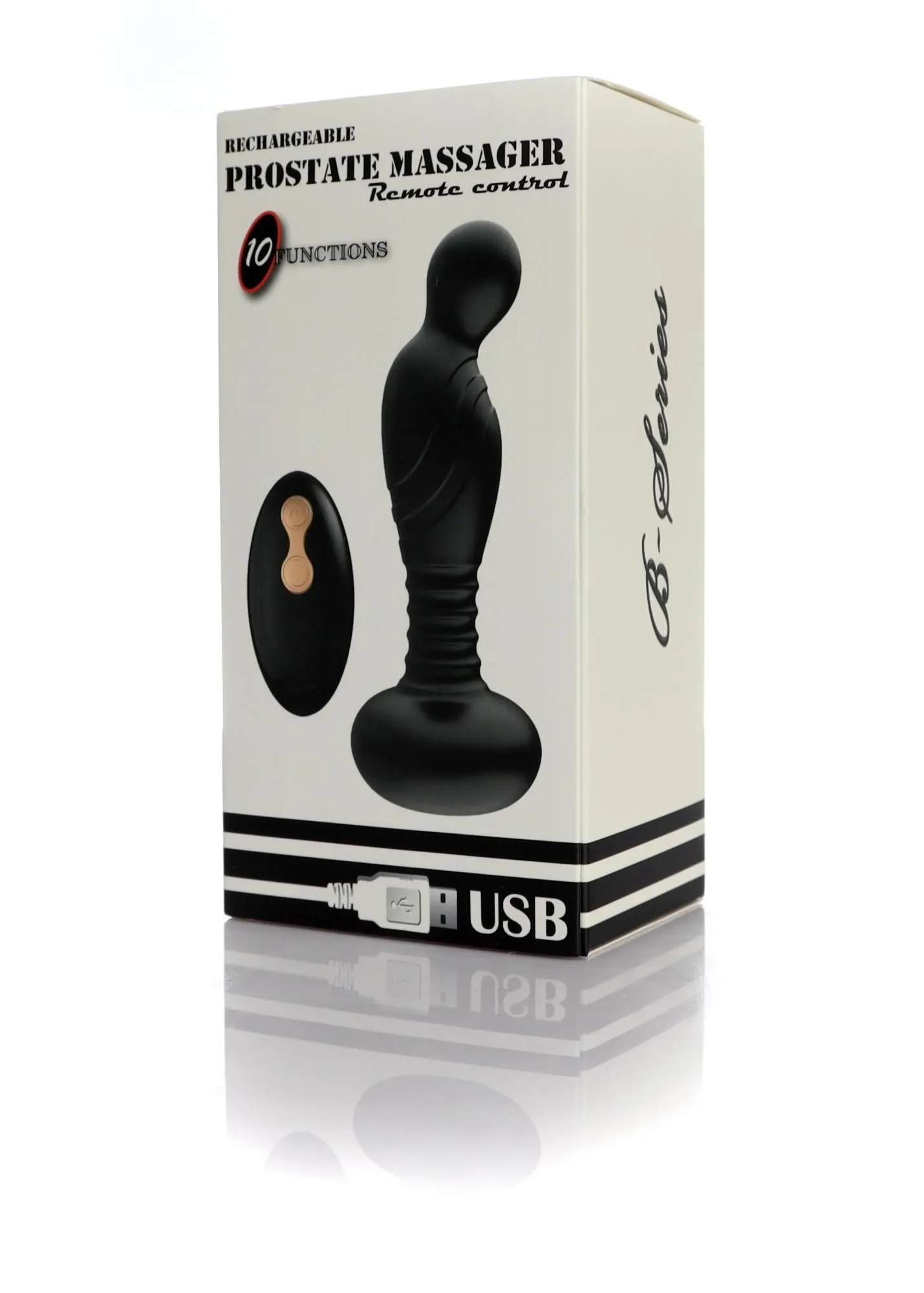 B - Series Magic Remote Control - Stymulator prostaty, Czarny, 9 cm
