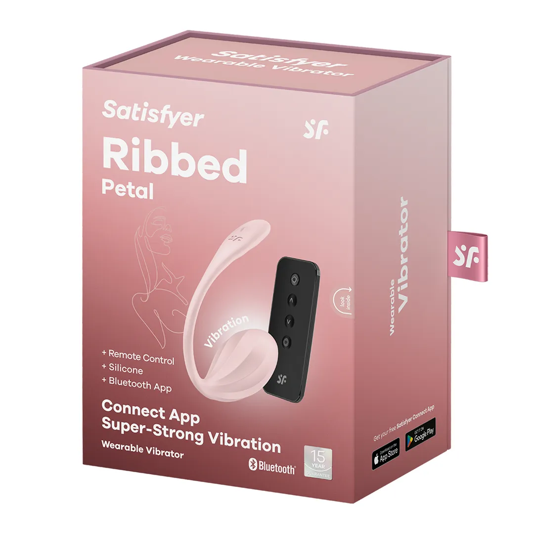 Виброяйцо Satisfyer Ribbed Petal, 23 см (розовый)