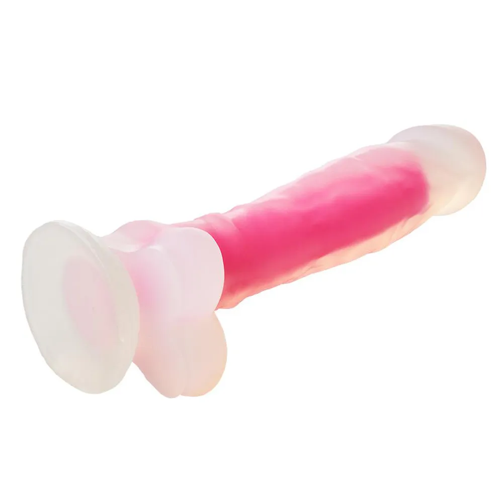 Radiant Glow In The Dark - Neonowe dildo, Fioletowy, 21 cm