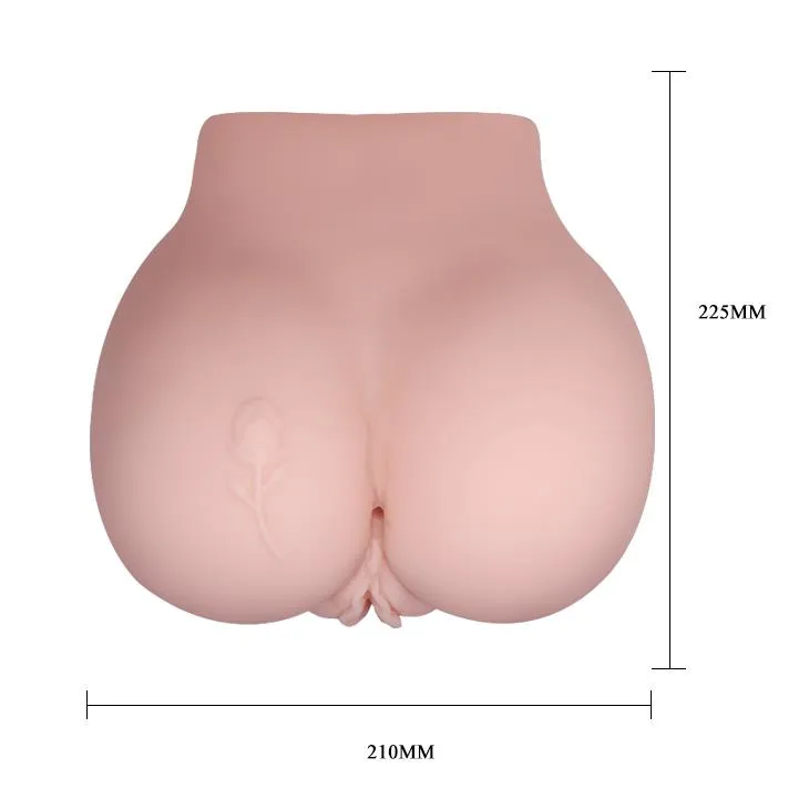 Crazy Bull Vagina and Ass Rose 6 function vibrations - Masturbator, W kolorze cielistym, 22.5 cm