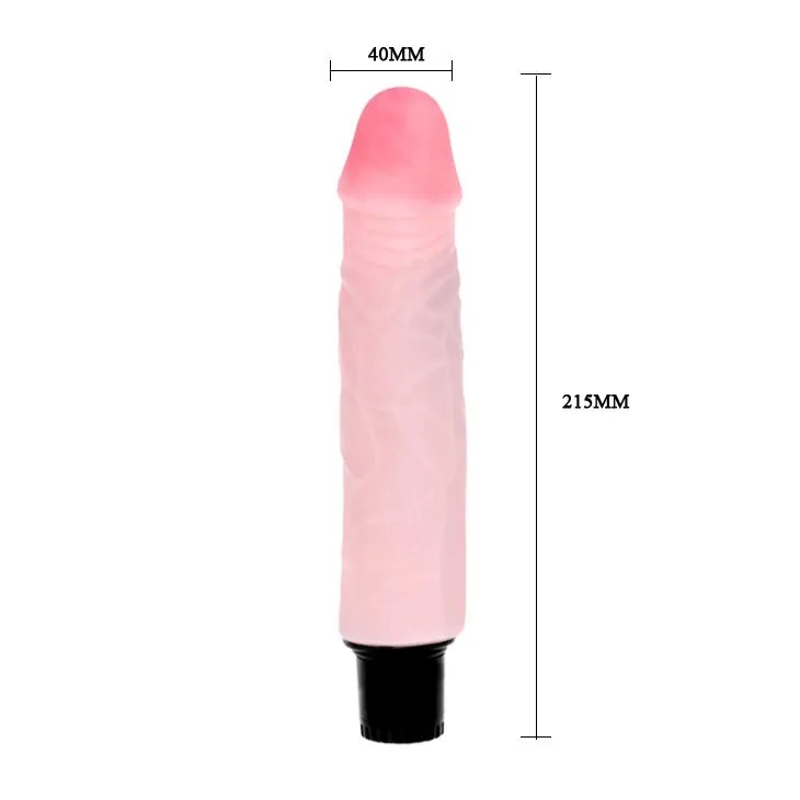 Вібратор Baile Realistic Cock Vibrator, 21,5 см (тілесний)