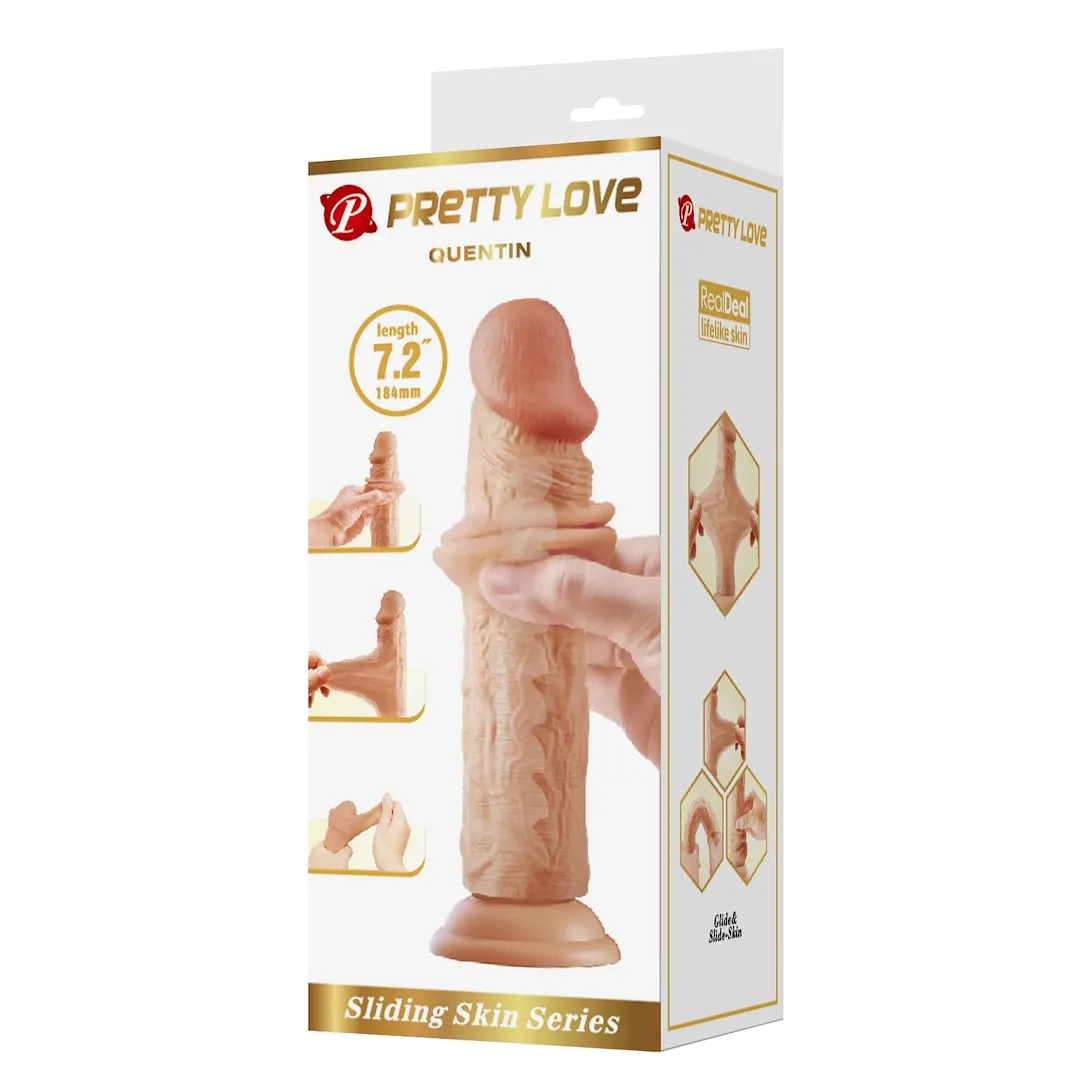 Pretty Love Quentin 7.2" - Dildo, W kolorze cielistym, 18.4 cm