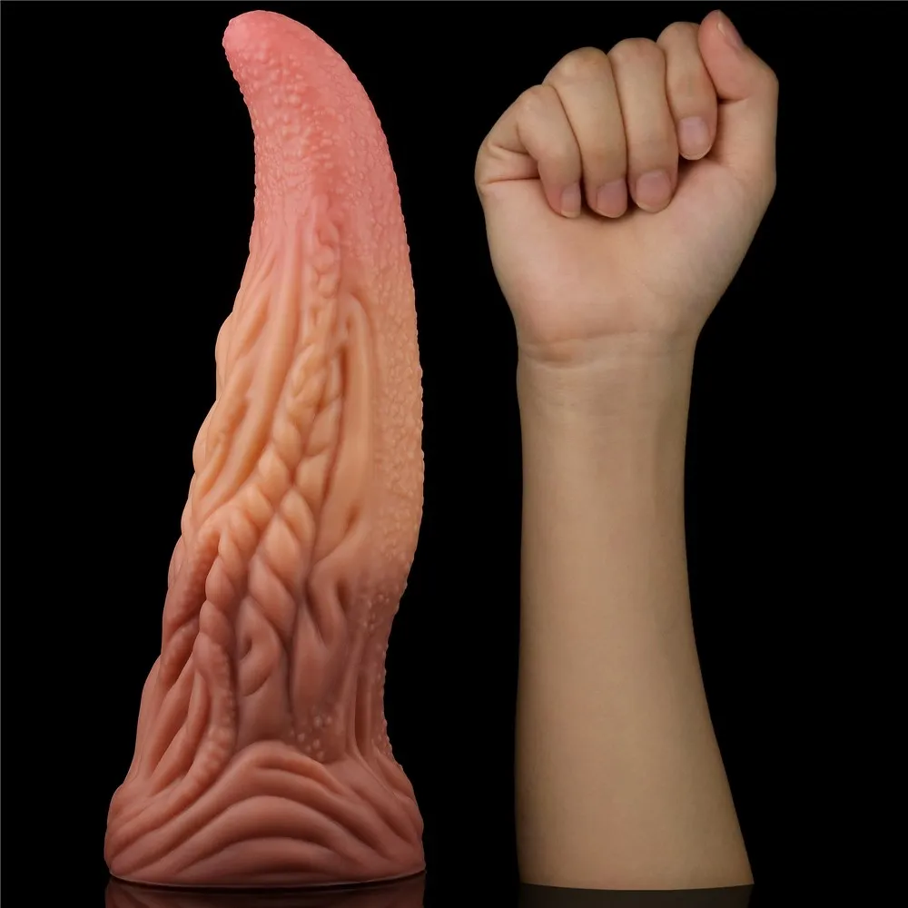 Lovetoy Dual-Layered Silicone 10'' Nature Cock - Dildo, Brązowy, 25.4 cm