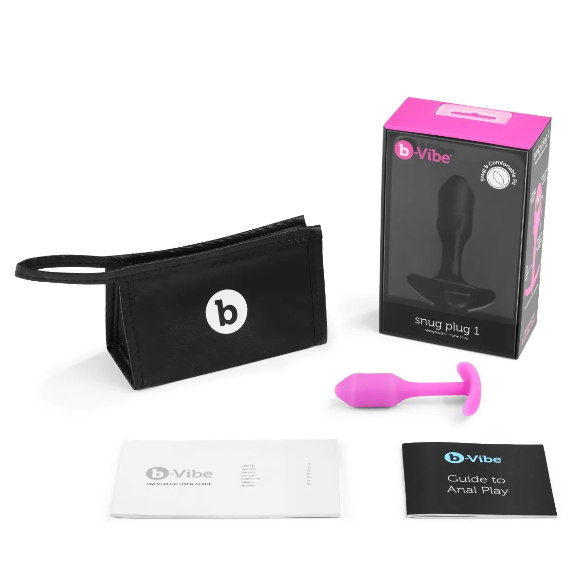 Анальная пробка B-Vibe Snug Plug 1, 8,6 см (розовый)