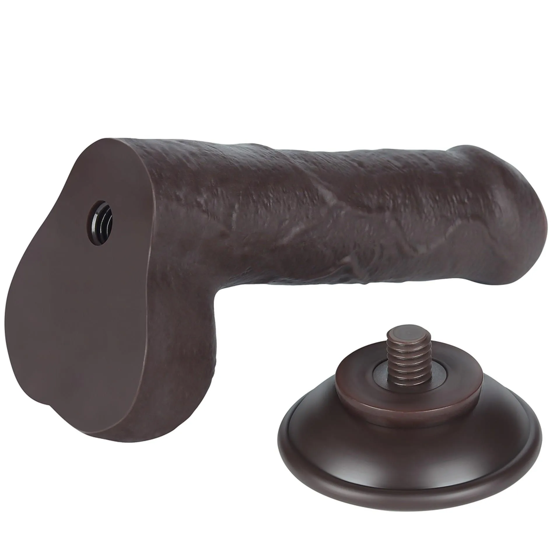 Lovetoy Sliding Skin Dual Layer Dong - Dildo z przyssawką, Czarny, 18.3 cm