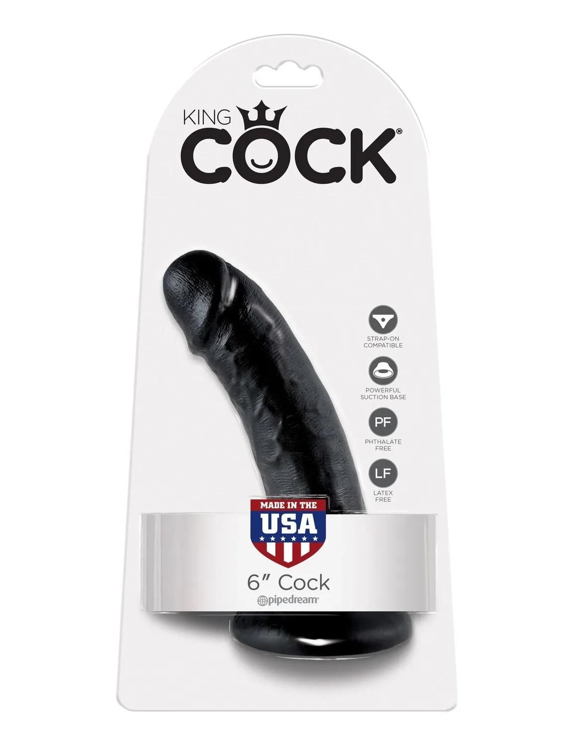 Фаллоимитатор King Cock 6", 15 см (черный)