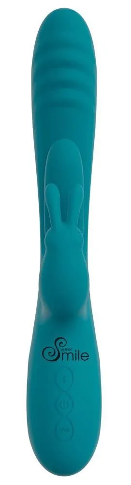 Sweet Smile Rabbit Vibrator - Wibrator królik, Turkus, 25 cm