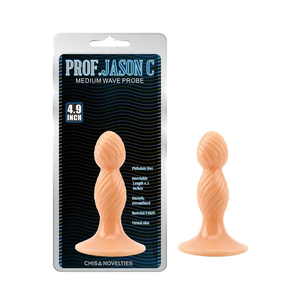 Prof.Jason C Medium Wave Probe - Korek analny, W kolorze cielistym, 12, 5 cm