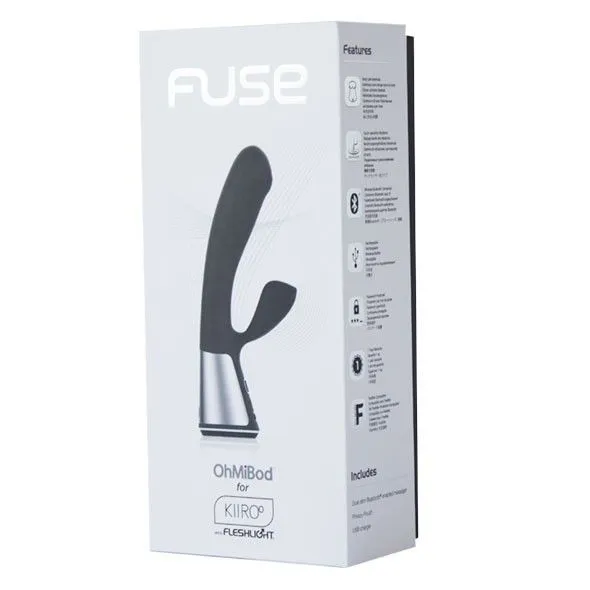 Kiiroo Fuse - Wibrator królik, Czarny, 18 cm
