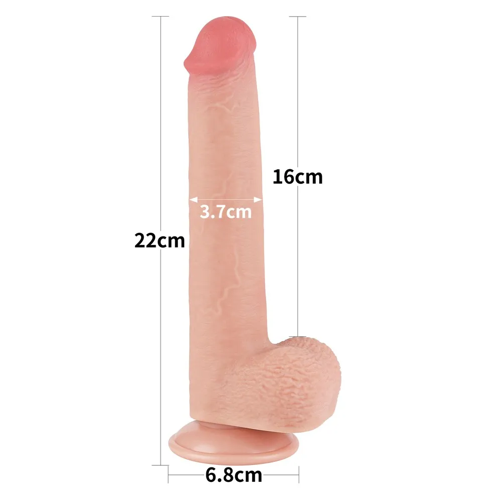 Фаллоимитатор LoveToy Sliding-Skin Dual Layer Dong, 22 см (телесный)