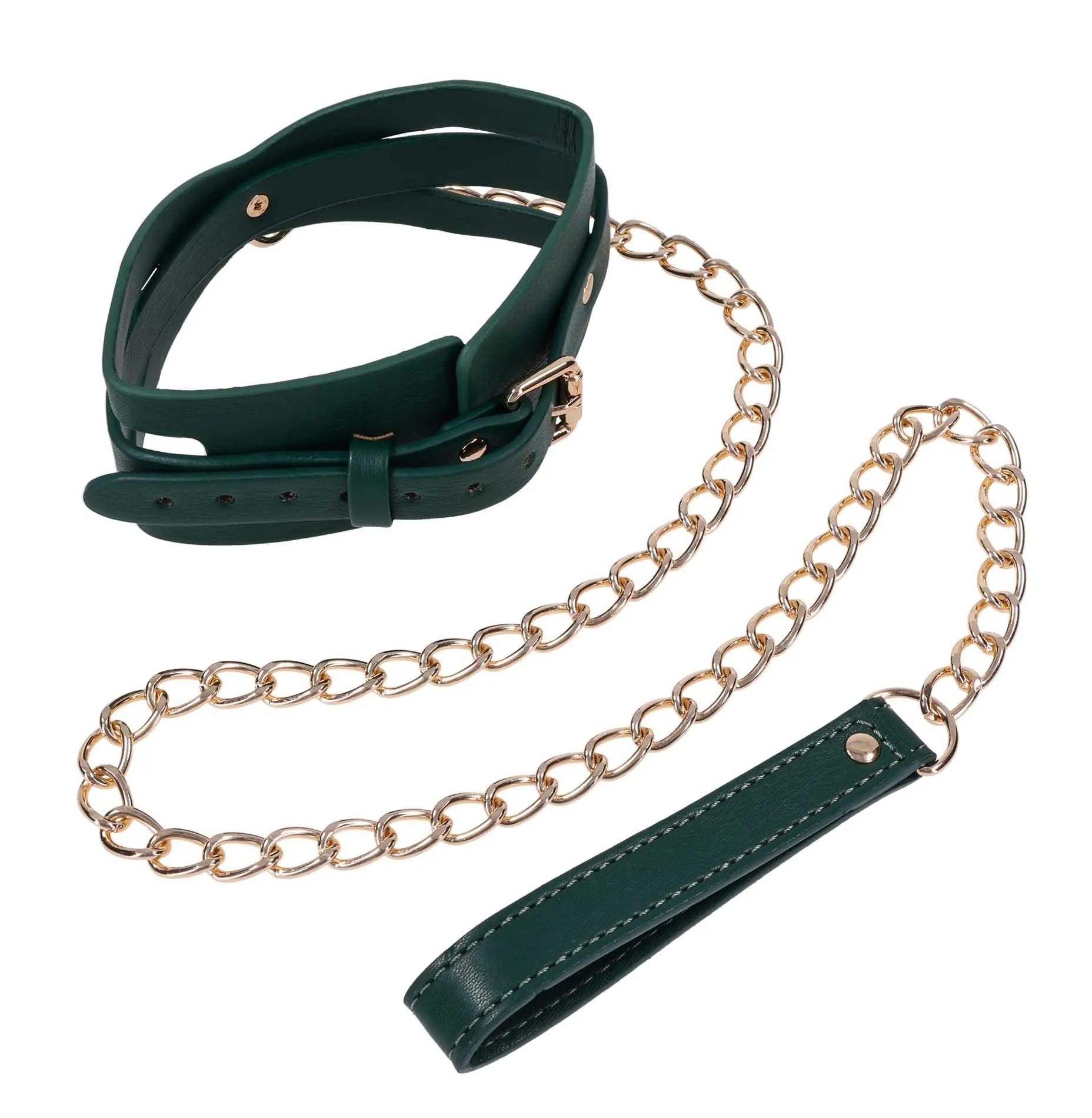 Ошейник с поводком Sportsheets Indica Cutout Collar And Leash (изумрудный)