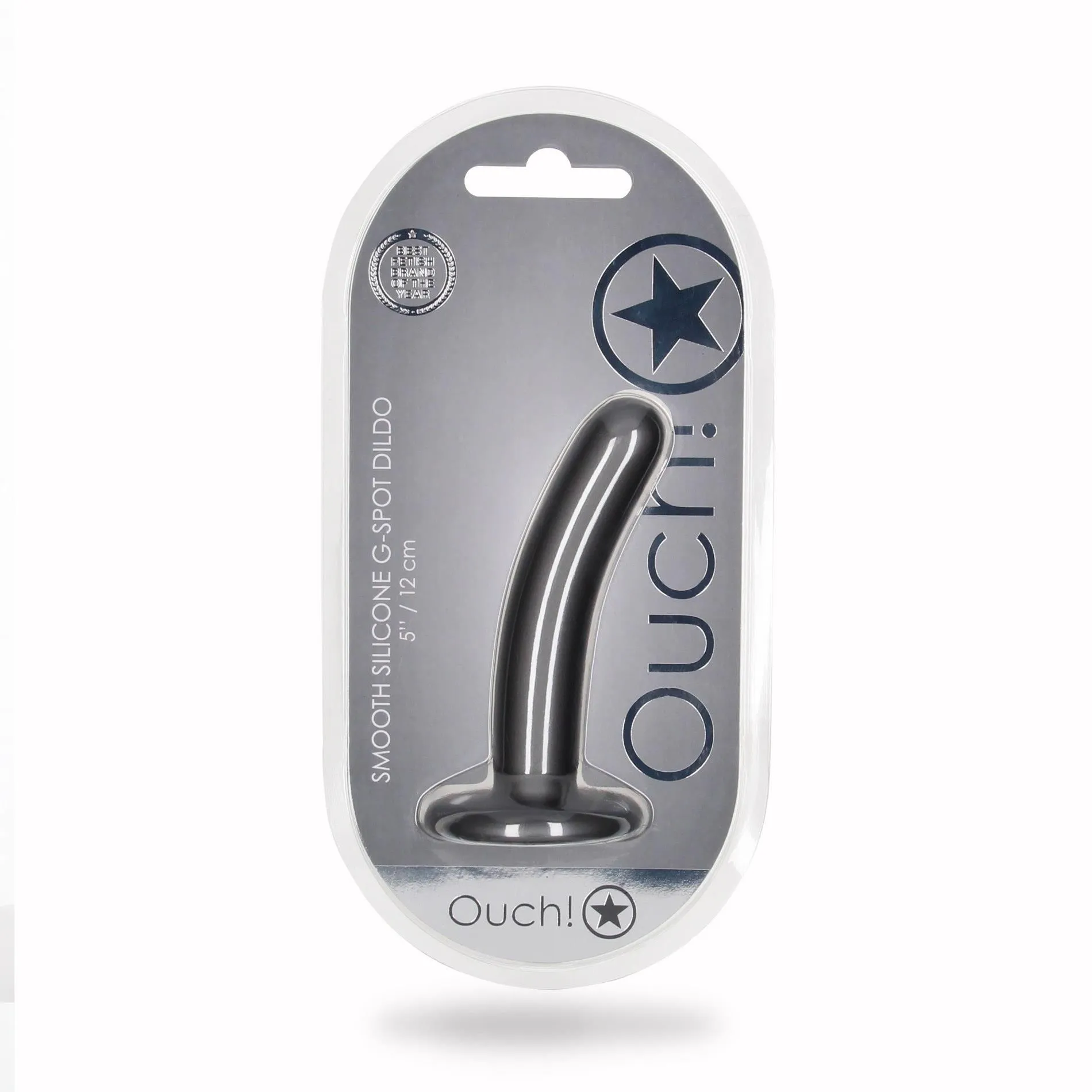 Фаллоимитатор Ouch! Smooth G-Spot Dildo 5'', 12.4 см (серый)