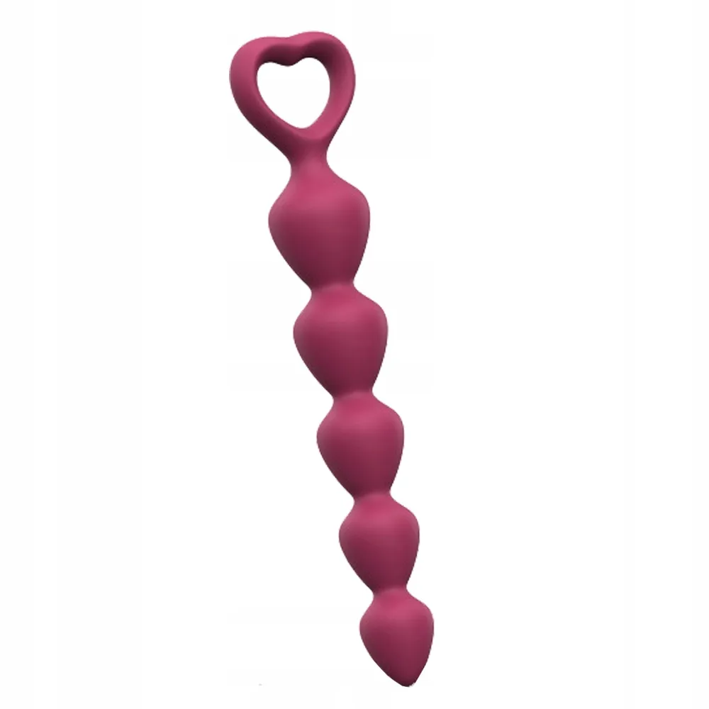 Love to Love Bing Bang M Plum Star - Łańcuszek analny, Bordоwy, 18, 5 cm, M