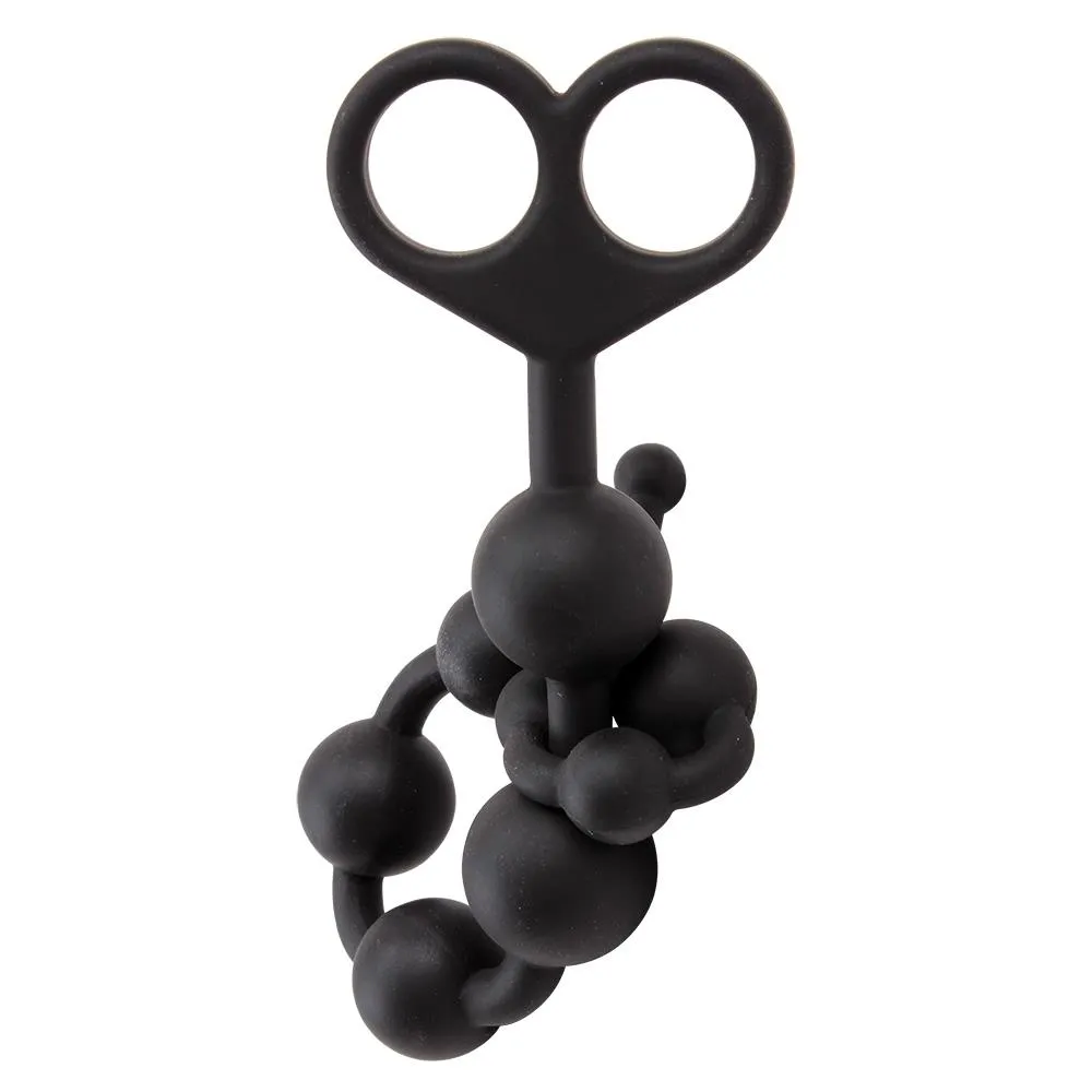 Black Mont Boyfriend Beads - Łańcuszek analny, Czarny, 34 cm