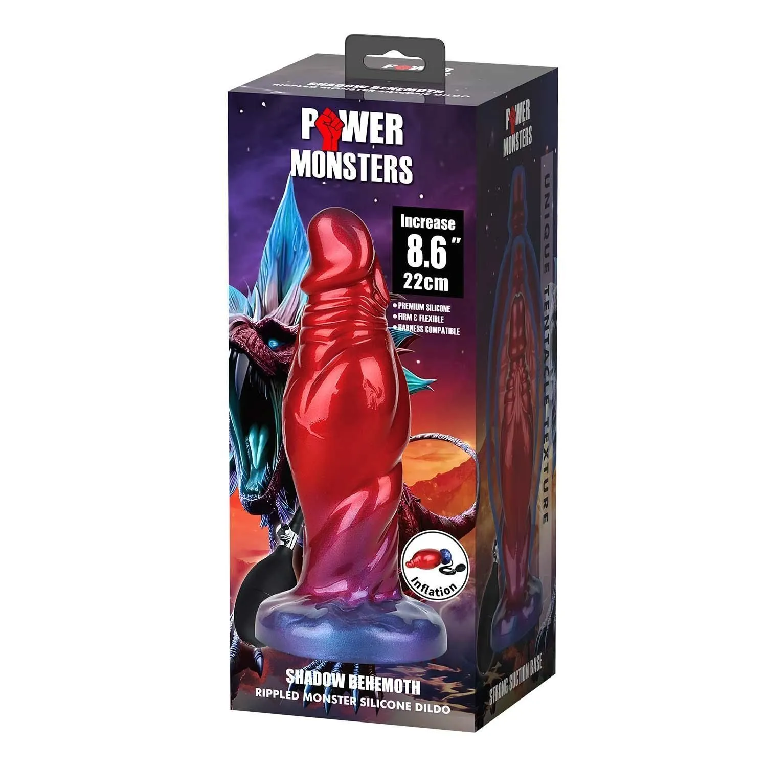 BAILE Shadow Behemoth - Dildo, Czerwony, 22 cm