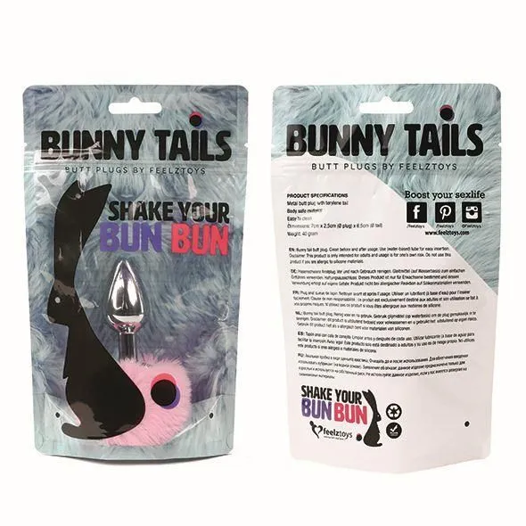 Анальна пробка FeelzToys Bunny Tails, 7х2.5 см (рожевий)