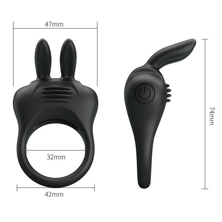 Ерекційне кільце Pretty Love Davion Penis Ring, 7,4 см (чорний)