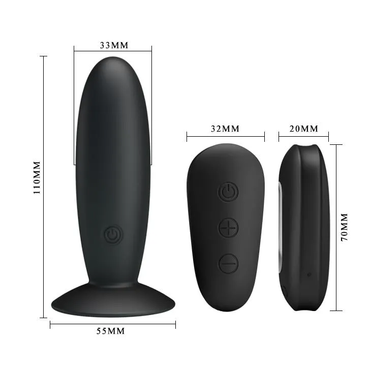 Mr. Play Super-Smooth - Korek analny, Czarny, 11 cm