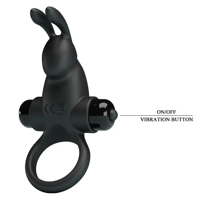 Эрекционное кольцо Pretty Love Vibrant Penis Ring I, 11,3 см (черный)