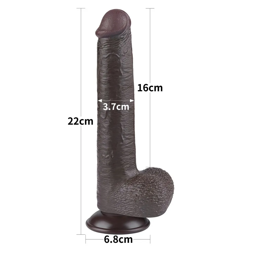 Фаллоимитатор Sliding-Skin Dual Layer Dong 9, 23 см (коричневый)