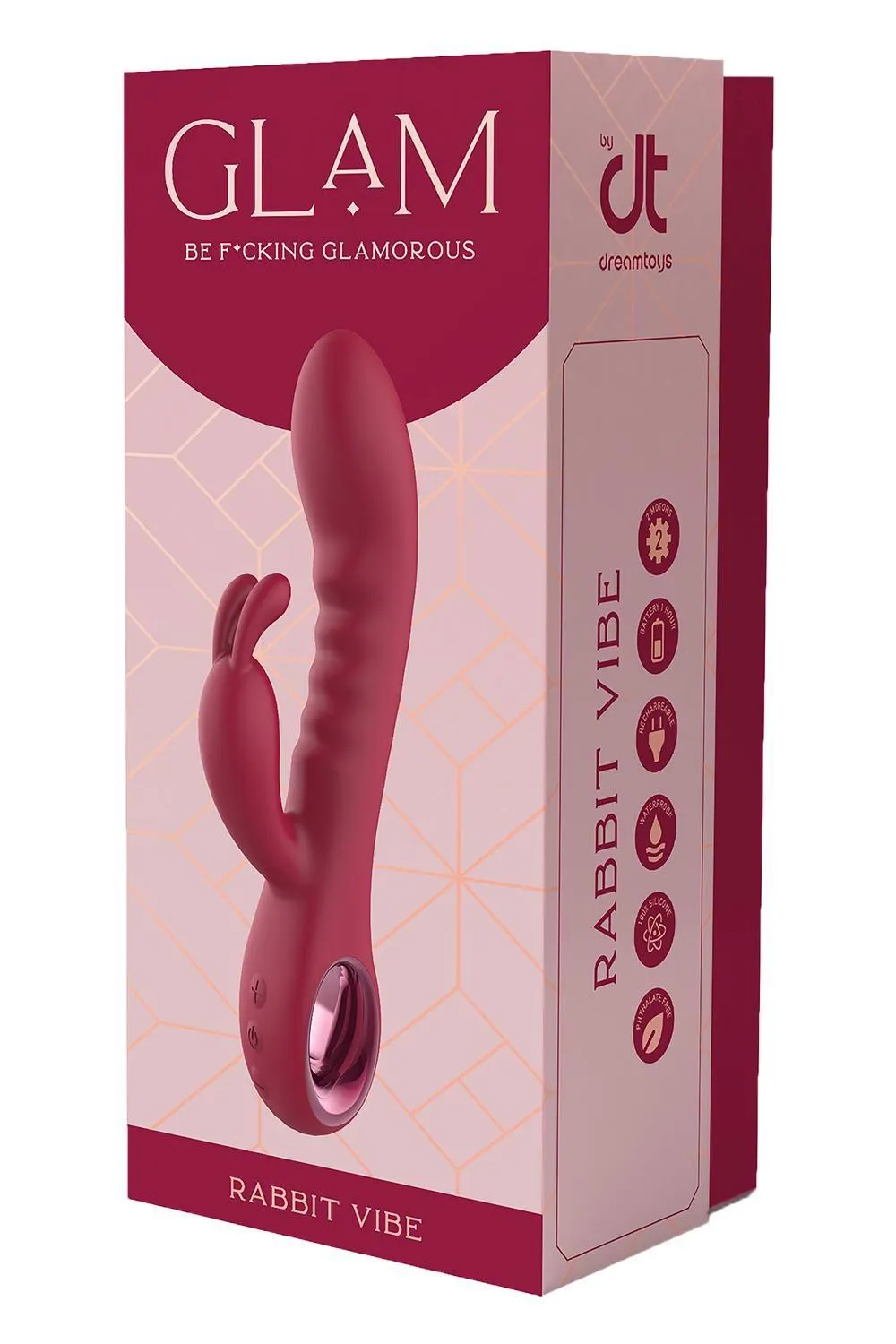Вибратор-кролик Glam Rabbit Vibe, 22 см (красный)