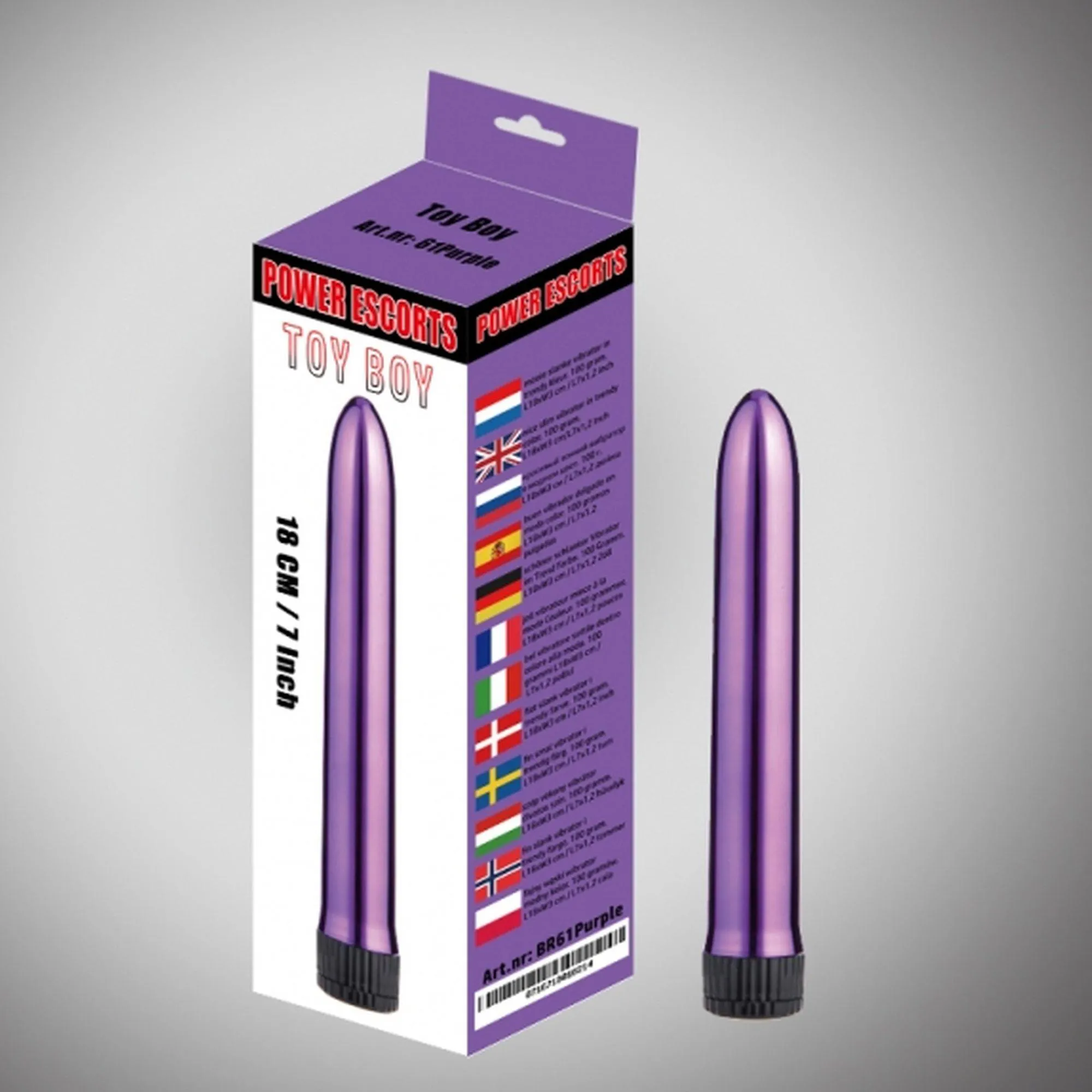 Power Escorts Toy boy - Wibrator, Fioletowy, 18 cm
