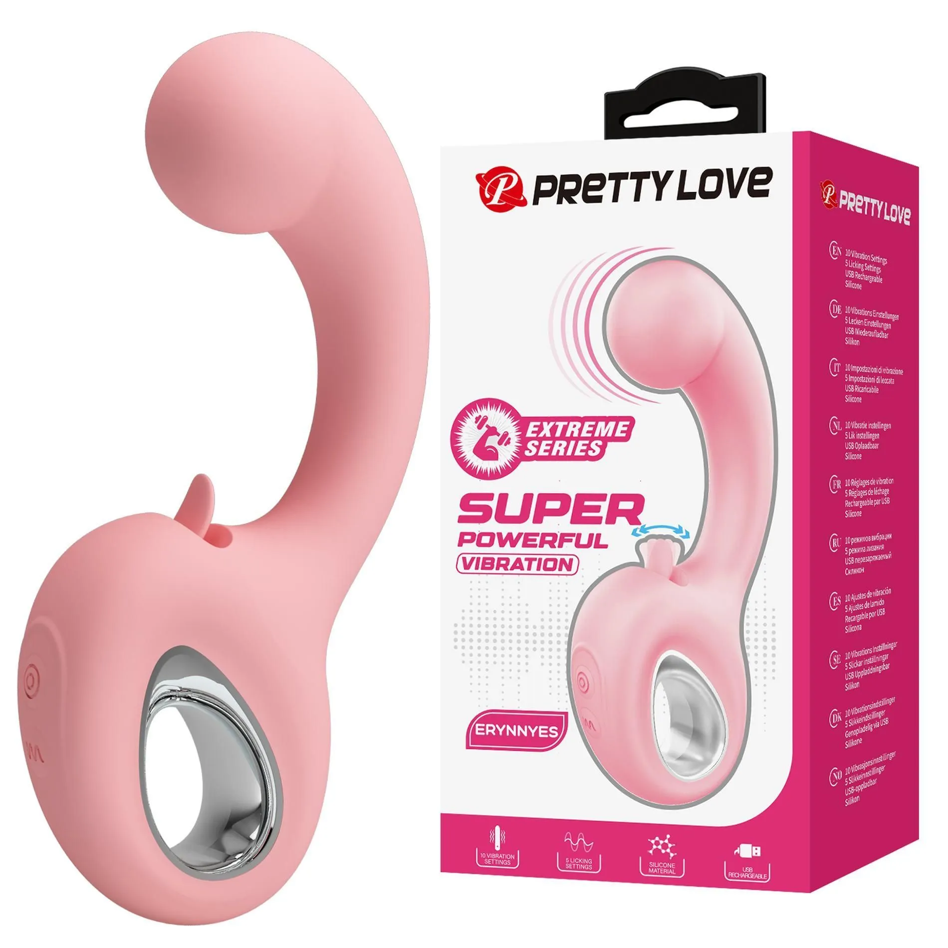 Вибратор Pretty Love Erynnyes Super Powerful, 15.4 см (розовый)