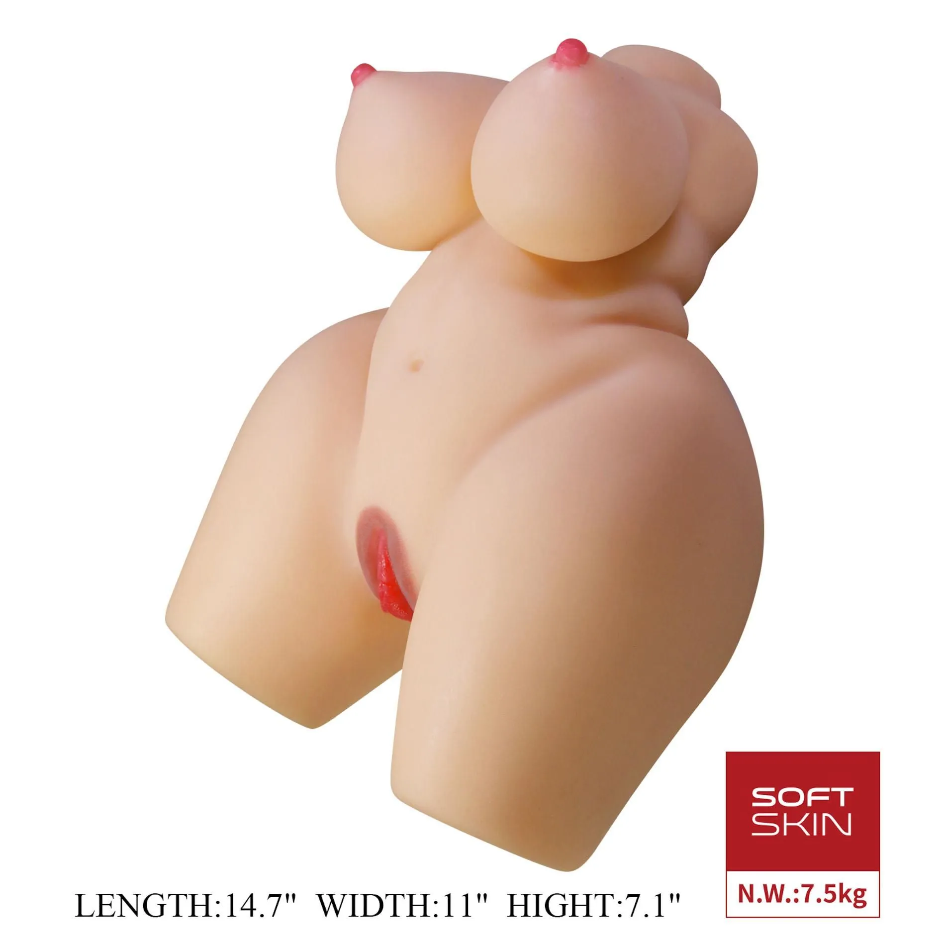 Crazy Bull Grace Vagina & Anal - Realistyczny masturbator, W kolorze cielistym, 37.5 cm