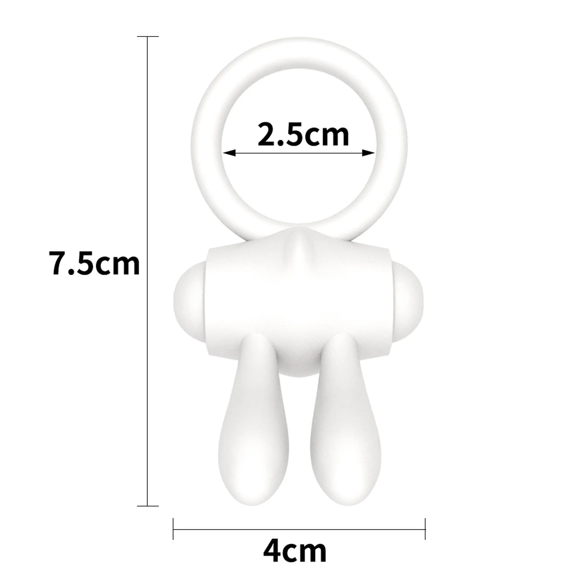 Lovetoy Power Clit - Wibrujący pierścień erekcyjny, Biały, 7, 5 cm