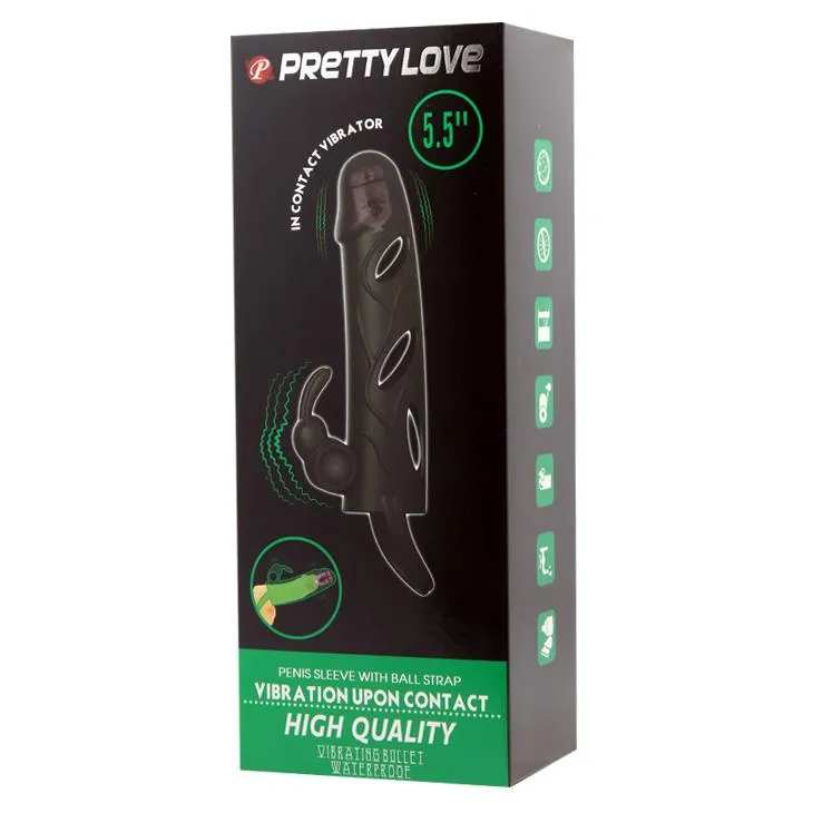 Насадка на пенис Pretty Love High Quality, 14 см (черный)