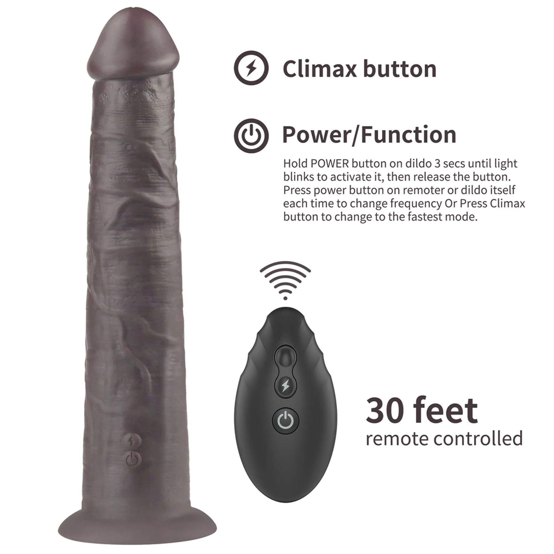Вибратор Lovetoy Dual-Layered Silicone Nature Cock 10'', 25.3 см (черный)