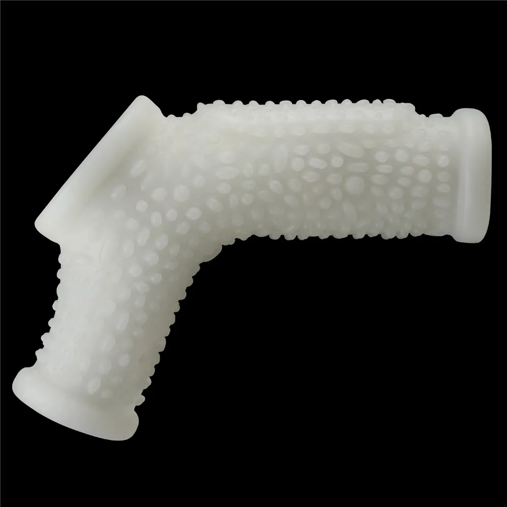Насадка на пенис LoveToy Vibrating Drip Knights Ring with Scrotum Sleeve, 13 см (белый)