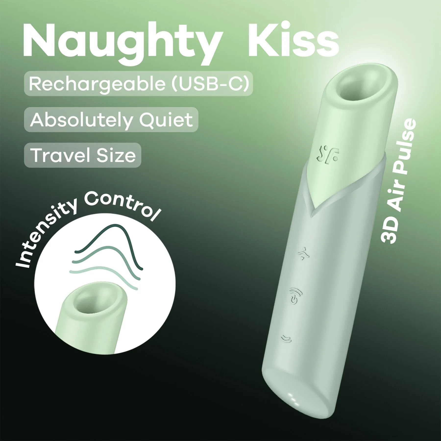 Вакуумний стимулятор клітора Satisfyer Naughty Kiss (м'ятний)