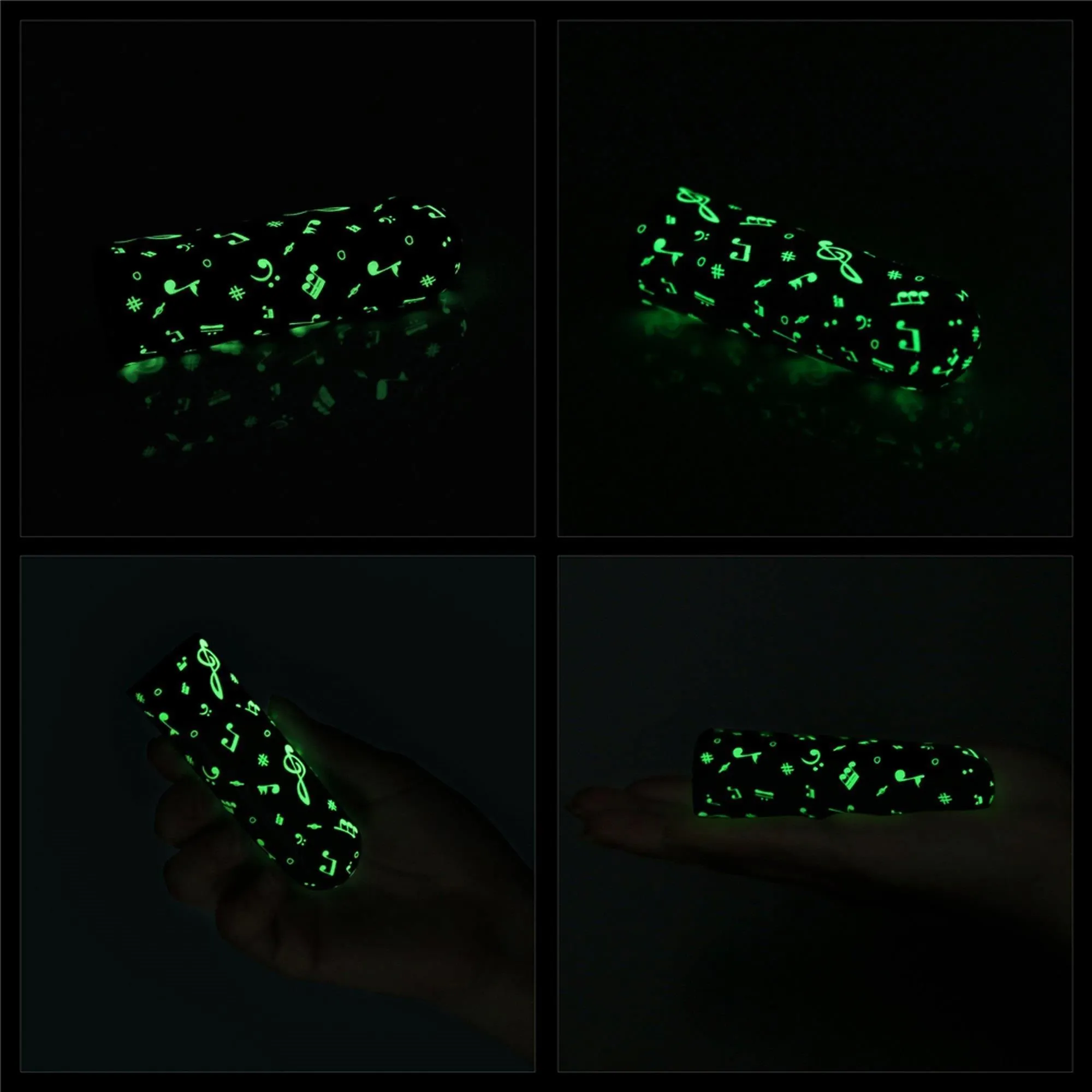 Вібратор для клітора LoveToy Music Massager Glow In The Dark, 8,5 см (чорний)