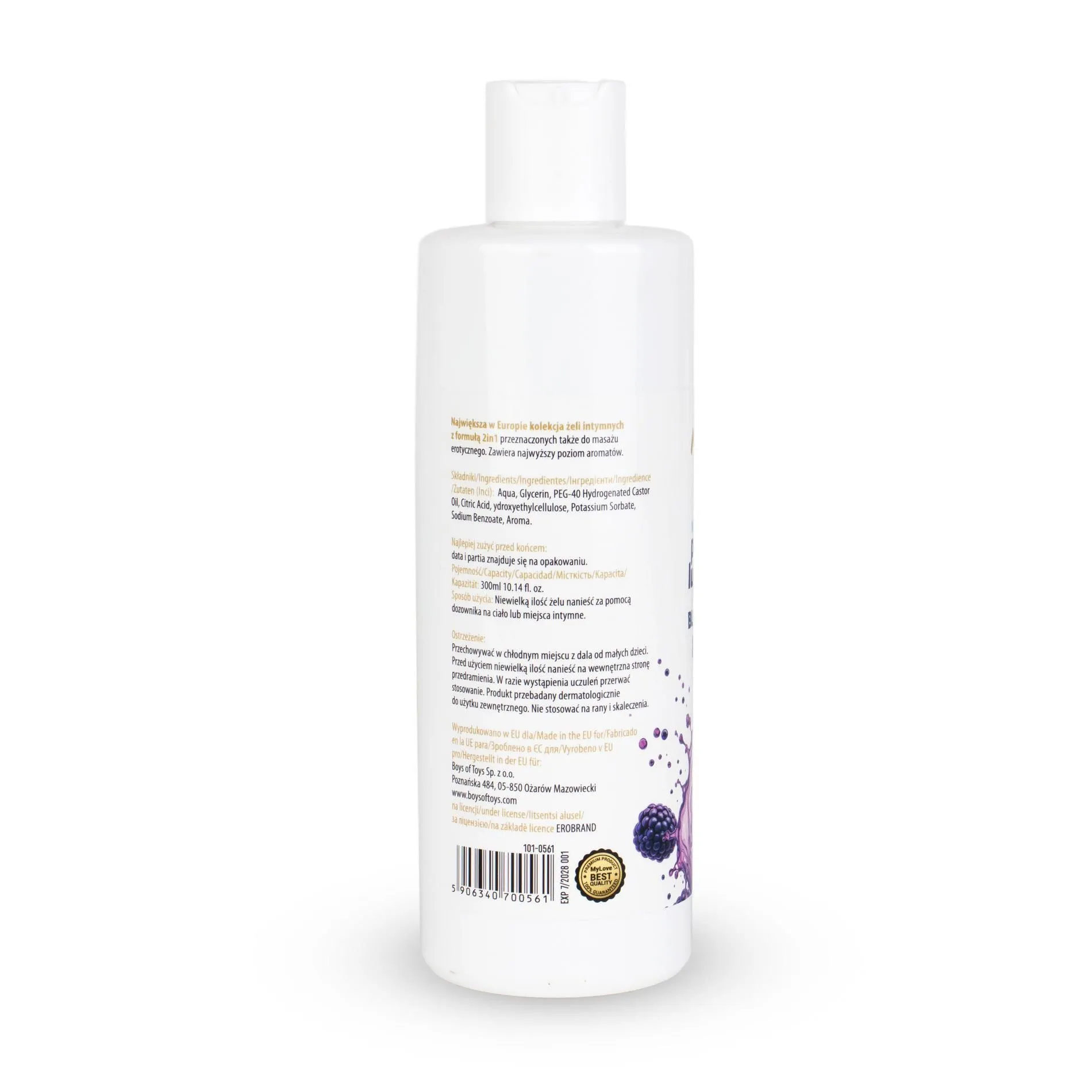 MyLove Aroma Series Intim&Massage 2in1 Blackberry - Lubrykant, Jeżyna, 300 ml